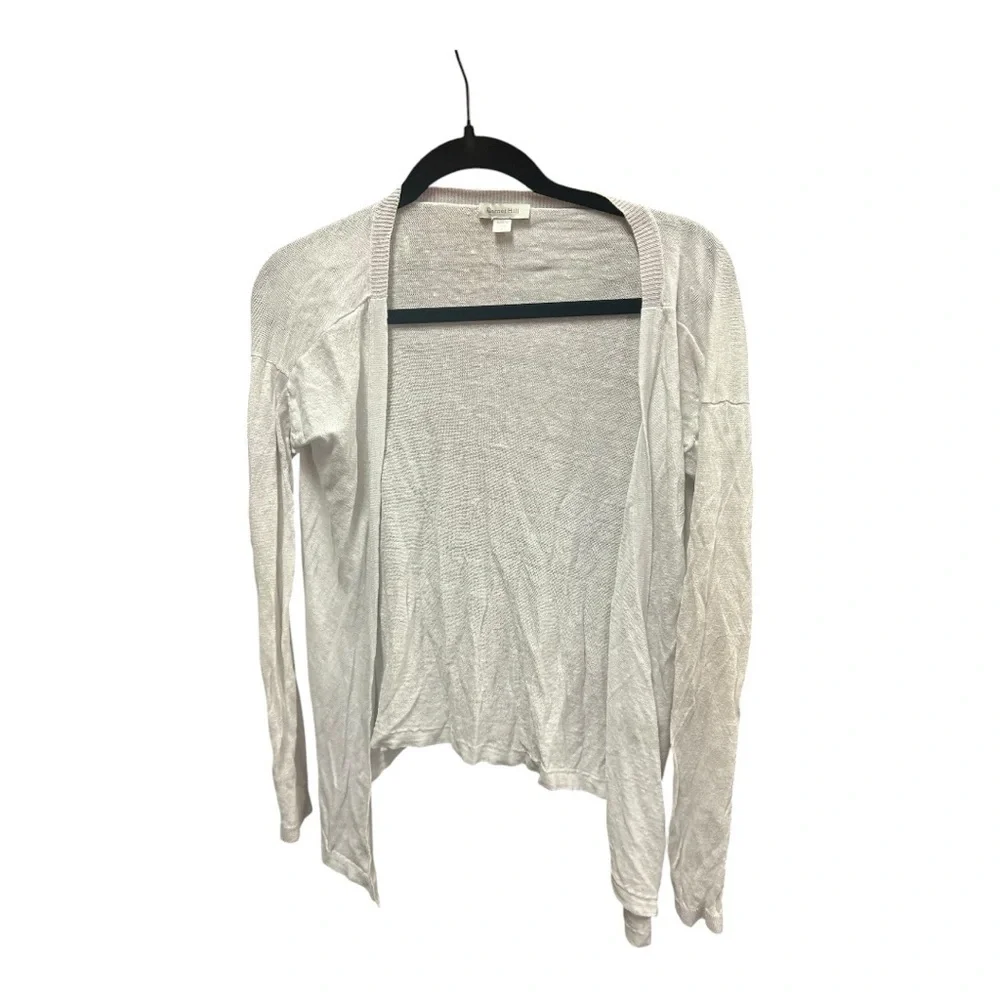 Garnet Hill Cream Open-Front 100% Linen Cardigan Size Small - Picture 1 of 4